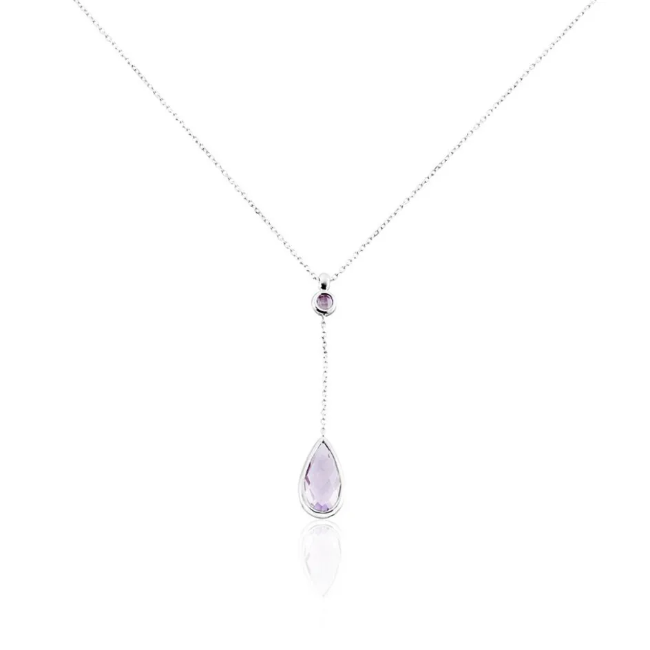 Histoire d'Or Collier Dennis Or Blanc Amethyste* Colliers|Colliers