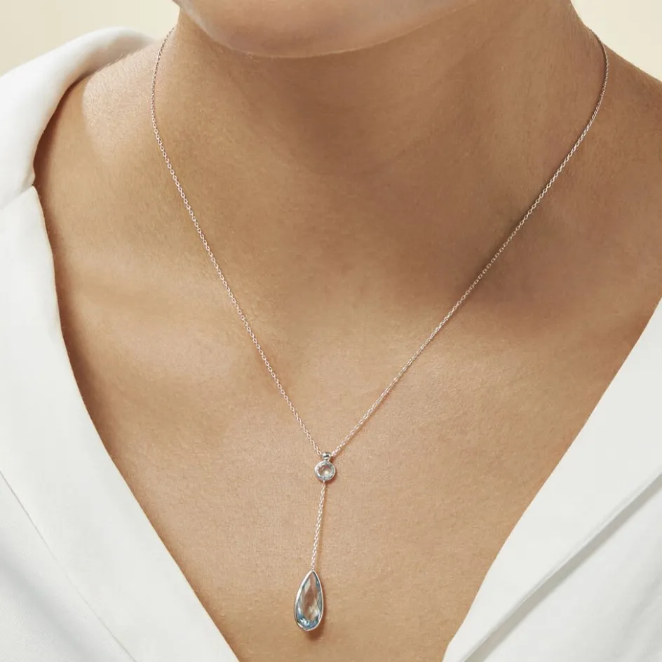 Best Histoire d'Or Collier Dennis Or Blanc Topaze or blanc topaze bleu sky