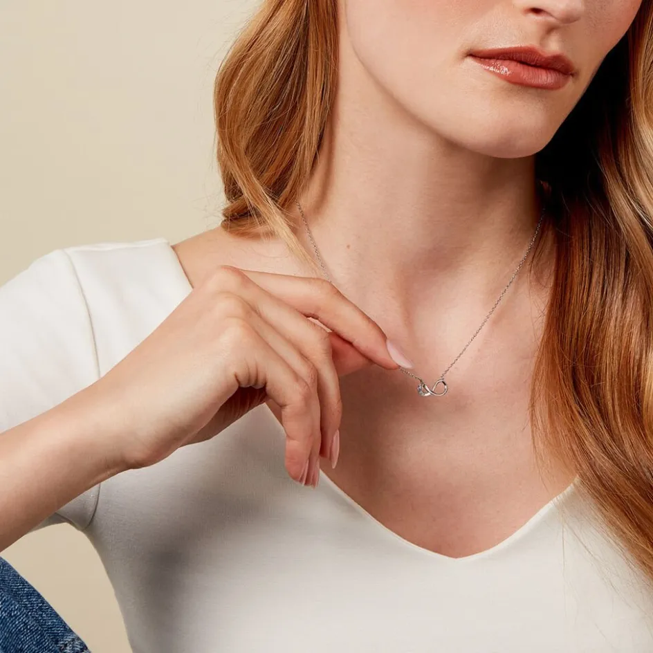 Clearance Histoire d'Or Collier Eryka Argent Blanc Oxyde De Zirconium