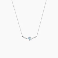 Sale Histoire d'Or Collier Eva Or Blanc Topaze Et Oxyde De Zirconium or blanc topaze bleue