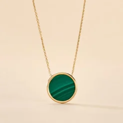 Online Histoire d'Or Collier Florica Or Jaune Malachite or jaune malachite vert