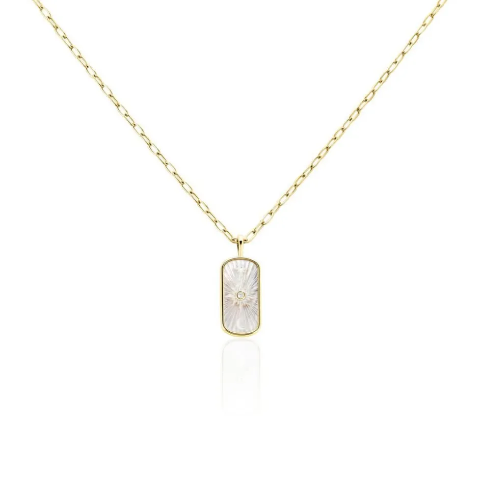 Best Histoire d'Or Collier Goddess Argent Doré Nacre Oxyde De Zirconium argent doré nacre blanc