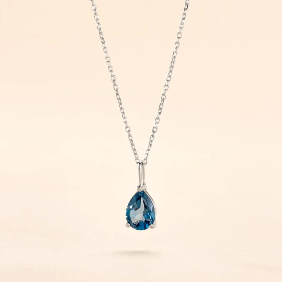 Histoire d'Or Collier Goutte Or Blanc Topaze or blanc topaze london blue