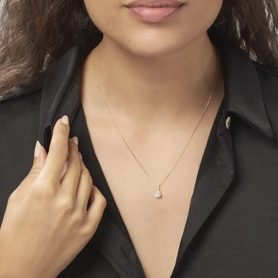 Outlet Histoire d'Or Collier Goutte De Zirconium or jaune oxyde