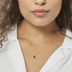Outlet Histoire d'Or Collier Goutte or jaune saphir