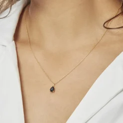 Outlet Histoire d'Or Collier Goutte or jaune saphir