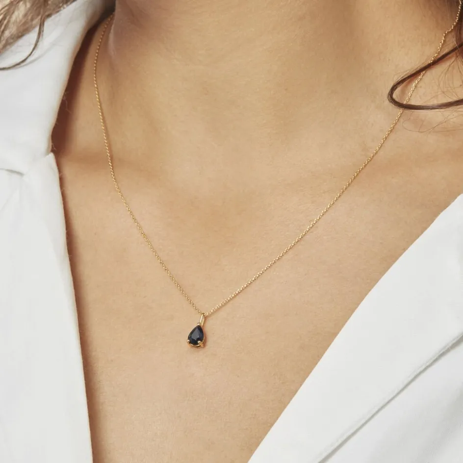 Outlet Histoire d'Or Collier Goutte or jaune saphir