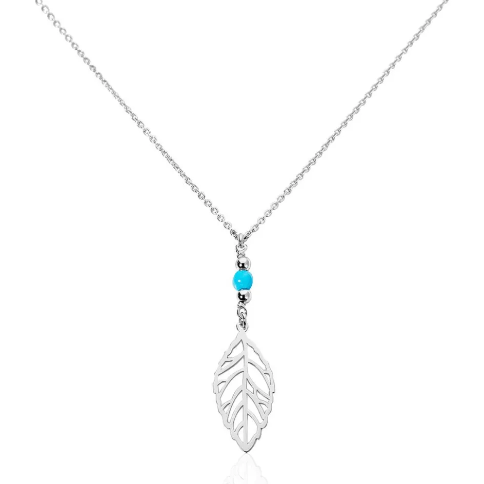 Outlet Histoire d'Or Collier Grethel Argent Blanc Turquoise