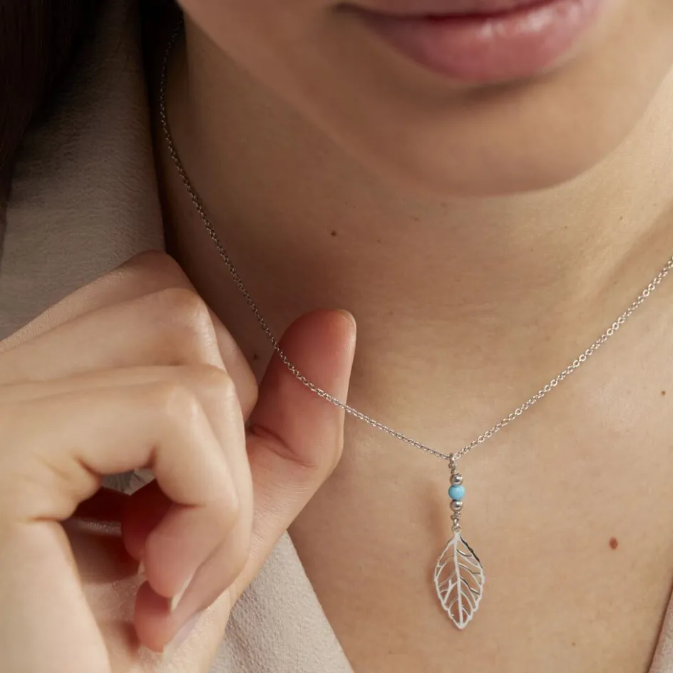 Outlet Histoire d'Or Collier Grethel Argent Blanc Turquoise