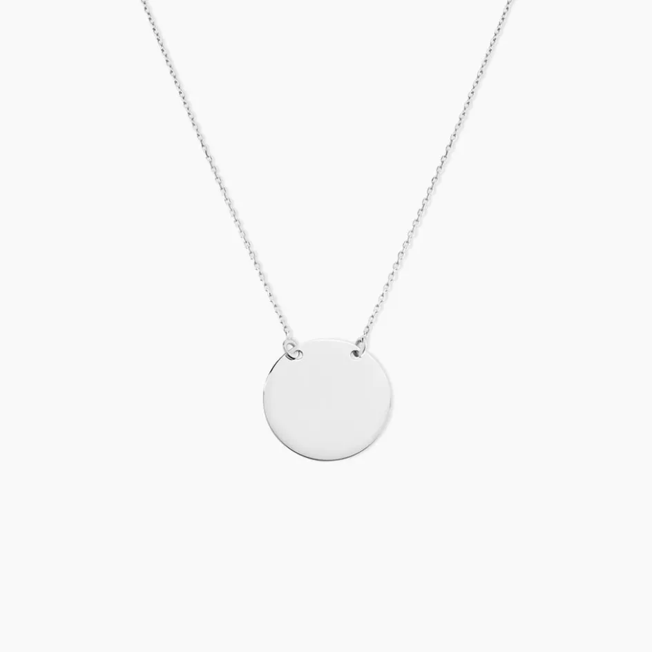 New Histoire d'Or Collier Helenia Pastille Gravable or blanc