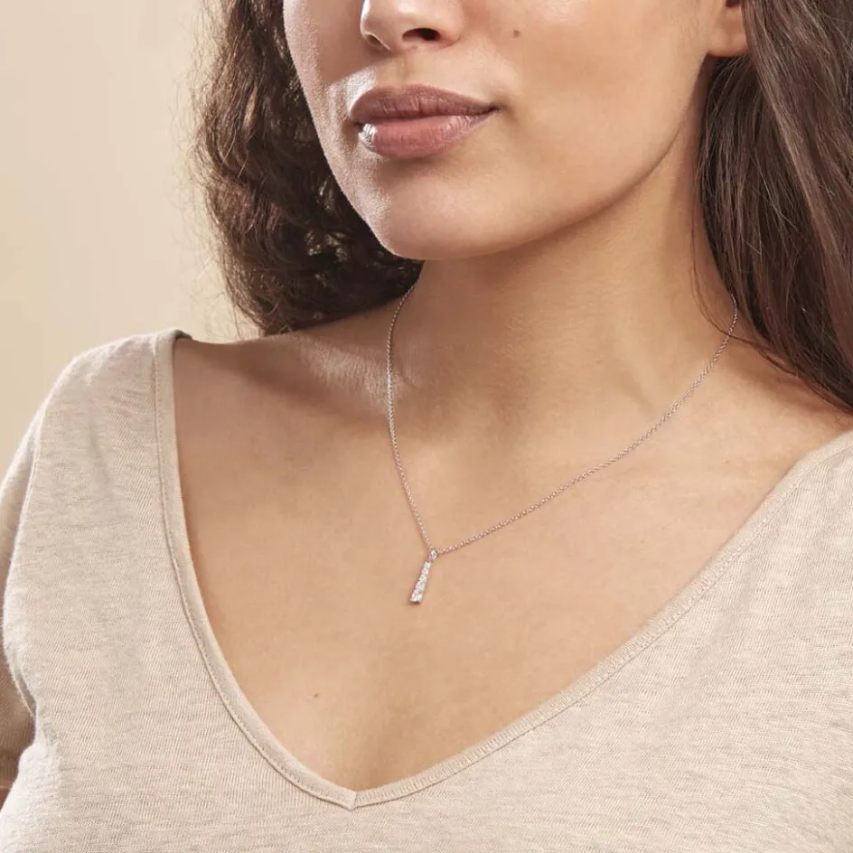 Clearance Histoire d'Or Collier Henriet Argent Blanc Oxyde De Zirconium