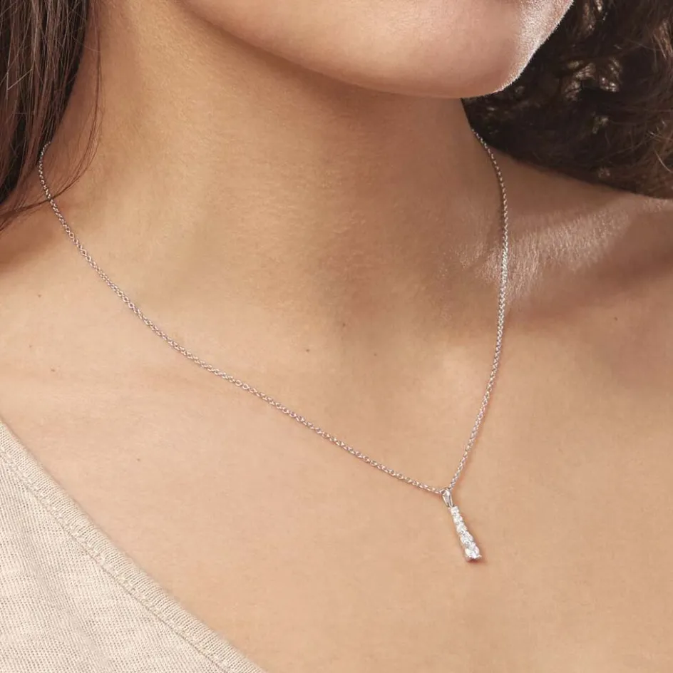 Clearance Histoire d'Or Collier Henriet Argent Blanc Oxyde De Zirconium