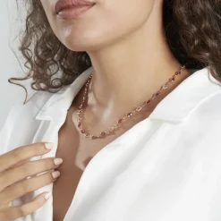Sale Histoire d'Or Collier Ilvaae Plaqué Or Pierre De Synthèse Rose