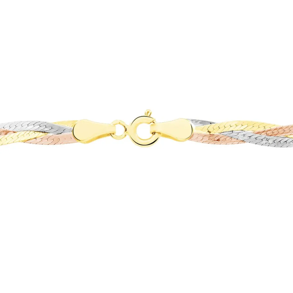 Outlet Histoire d'Or Collier Jasmin Tresse Or Tricolore