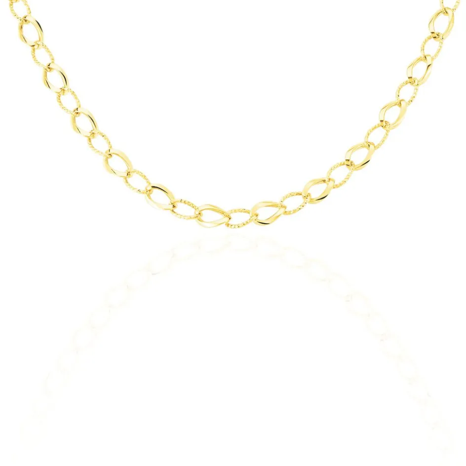 New Histoire d'Or Collier Joice Maille Alternée Et Godronne or jaune