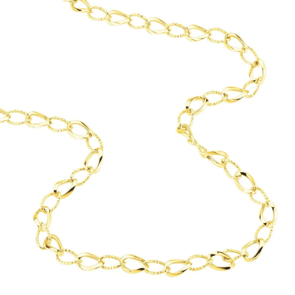 New Histoire d'Or Collier Joice Maille Alternée Et Godronne or jaune