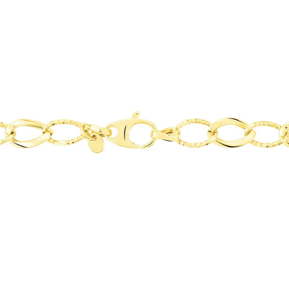 New Histoire d'Or Collier Joice Maille Alternée Et Godronne or jaune