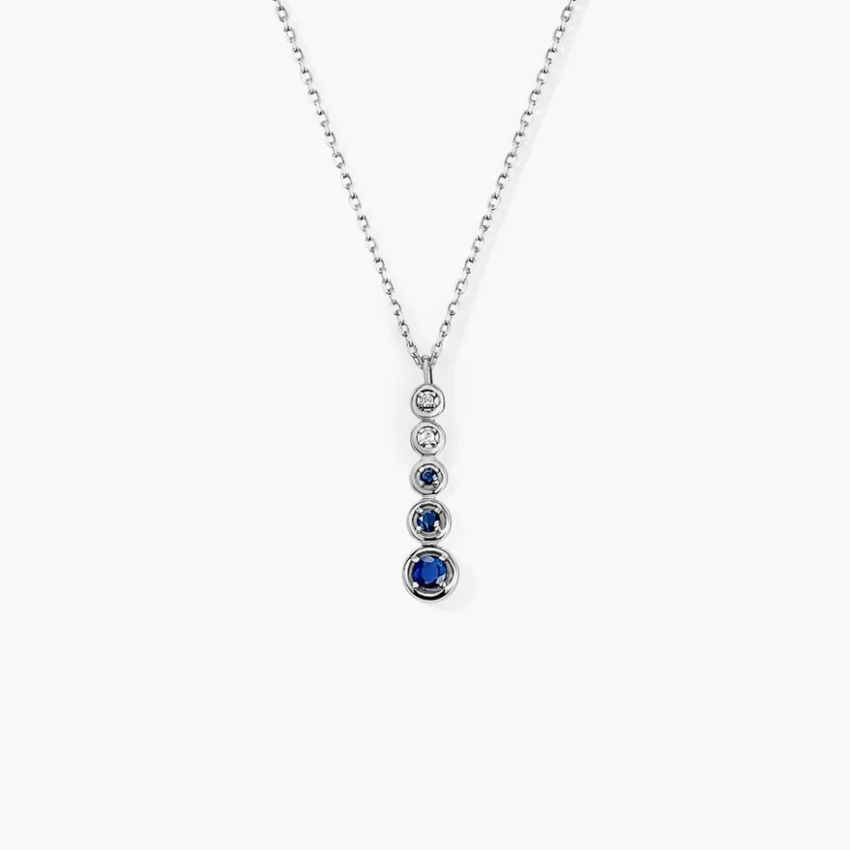 Clearance Histoire d'Or Collier Josephine Et Diamant or blanc saphir