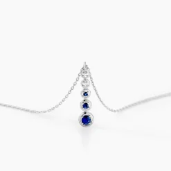 Clearance Histoire d'Or Collier Josephine Et Diamant or blanc saphir