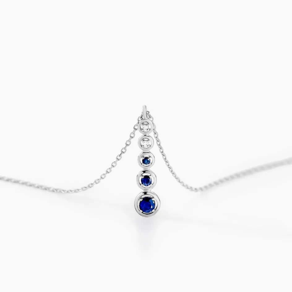 Clearance Histoire d'Or Collier Josephine Et Diamant or blanc saphir