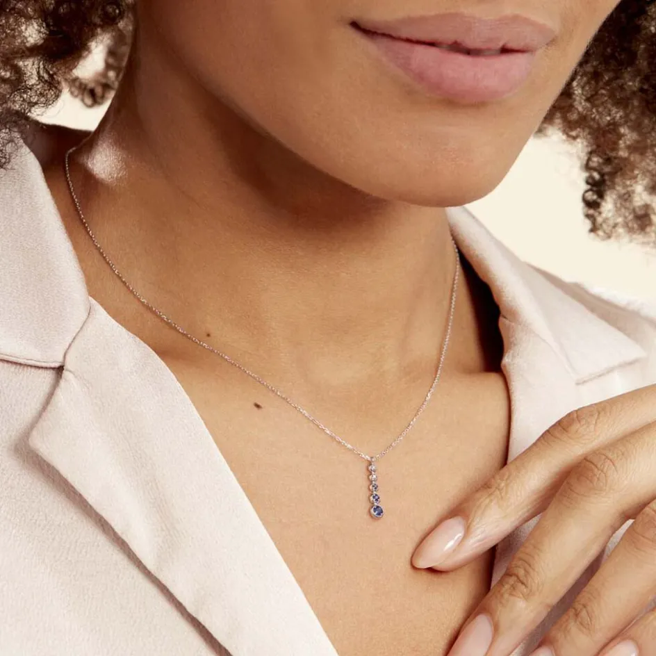 Clearance Histoire d'Or Collier Josephine Et Diamant or blanc saphir