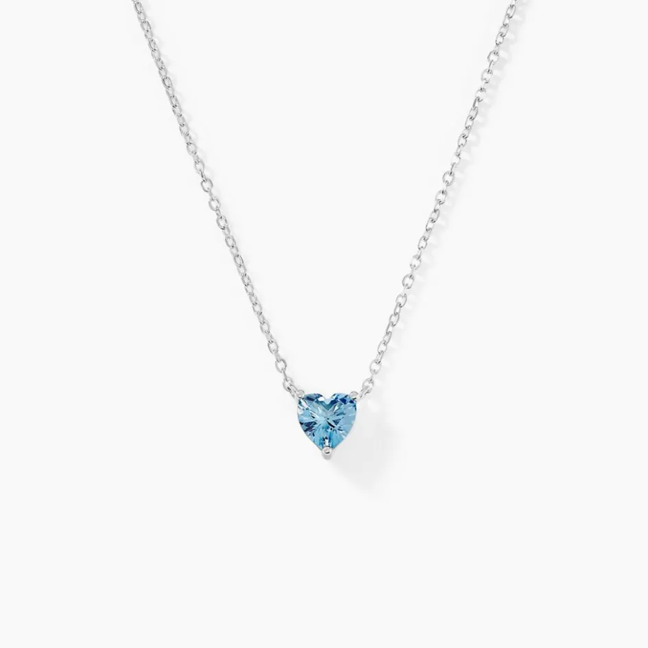Outlet Histoire d'Or Collier Kelvyn Argent Blanc Oxyde De Zirconium argent blanc oxyde bleu sky