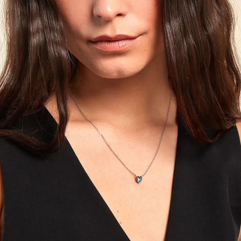 Outlet Histoire d'Or Collier Kelvyn Argent Blanc Oxyde De Zirconium argent blanc oxyde bleu sky