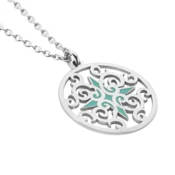 Online Histoire d'Or Collier Krysia Argent Blanc Email Turquoise