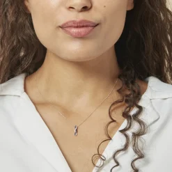 Sale Histoire d'Or Collier Ligera Or Blanc Saphir Et Diamant