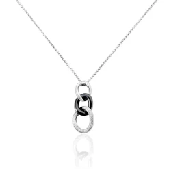 Outlet Histoire d'Or Collier Link Argent Blanc Céramique Et Oxyde De Zirconium