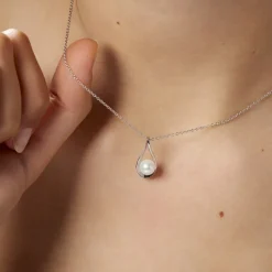 Best Histoire d'Or Collier Loren Argent Blanc Perle De Culture