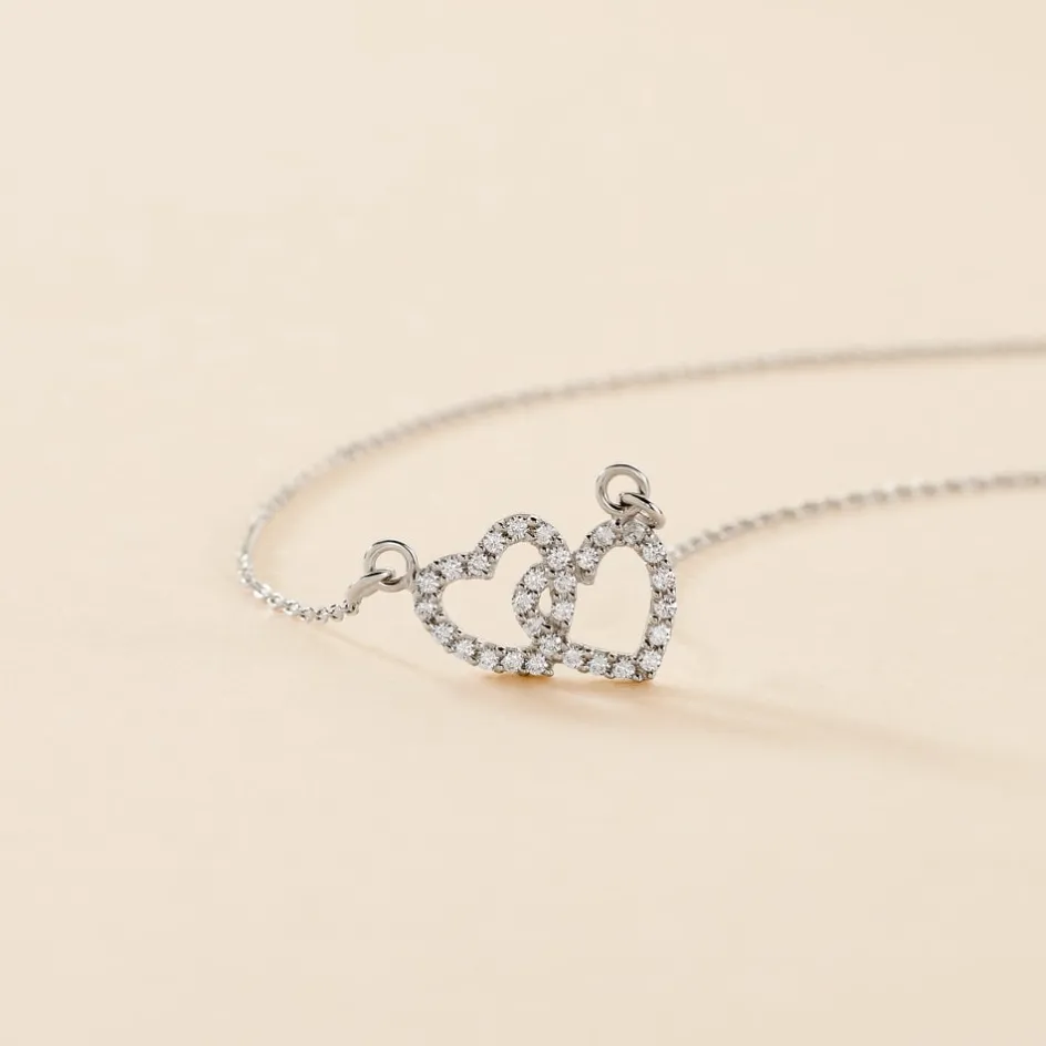 Best Histoire d'Or Collier Loving Argent Blanc Oxyde De Zirconium