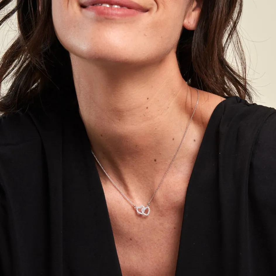 Best Histoire d'Or Collier Loving Argent Blanc Oxyde De Zirconium