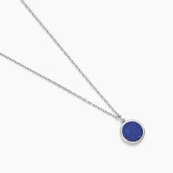 New Histoire d'Or Collier Lunatique Argent Blanc Lapis Lazuli Nacre argent blanc lapis lazuli bleu