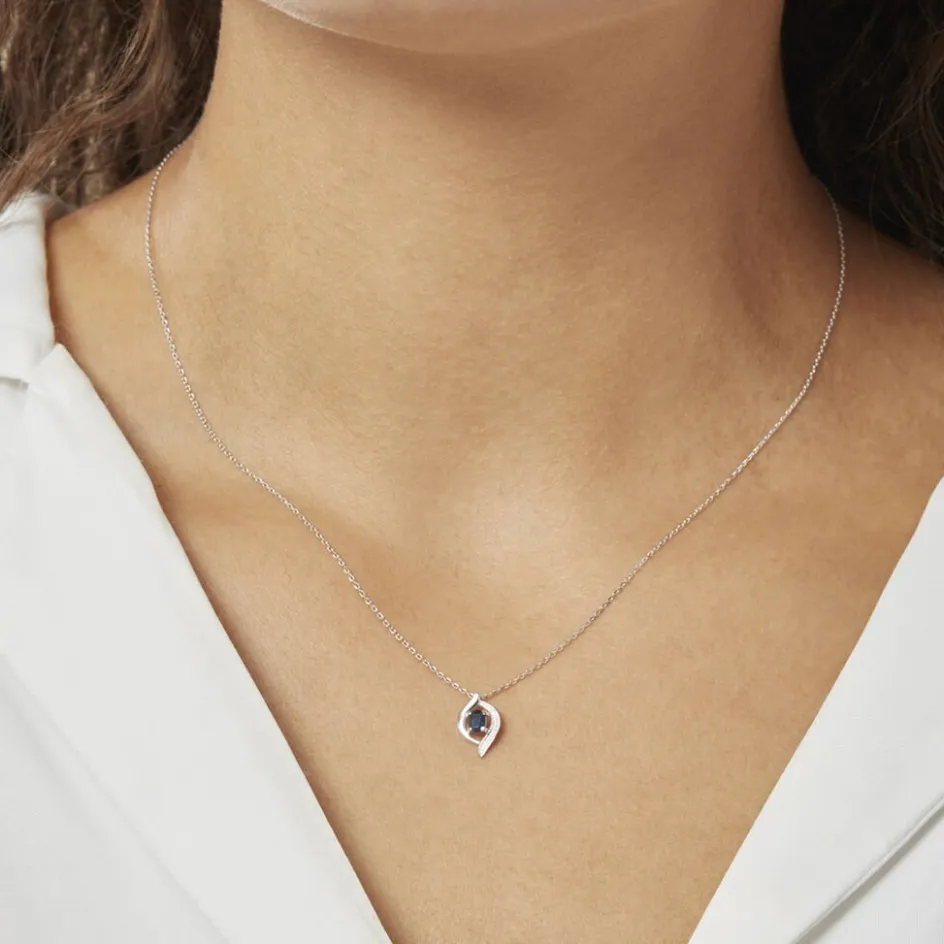 Clearance Histoire d'Or Collier Lydia Or Blanc Saphir