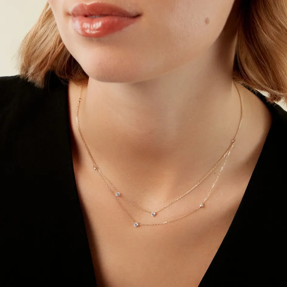 Outlet Histoire d'Or Collier Madhav Or Jaune Diamant Synthétique