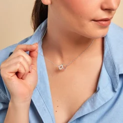 Clearance Histoire d'Or Collier Manoela Argent Blanc Oxyde De Zirconium