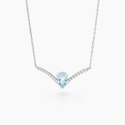 Online Histoire d'Or Collier Marlene Or Blanc Topaze Et Oxyde De Zirconium