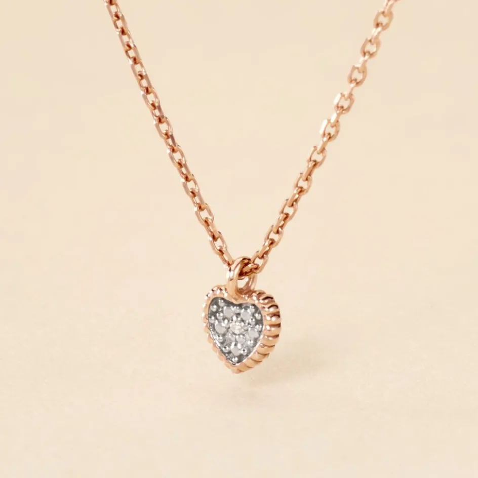 Discount Histoire d'Or Collier Mon 1er Diamant or rose diamant