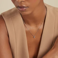 Online Histoire d'Or Collier Myhalf De Zirconium argent blanc oxyde