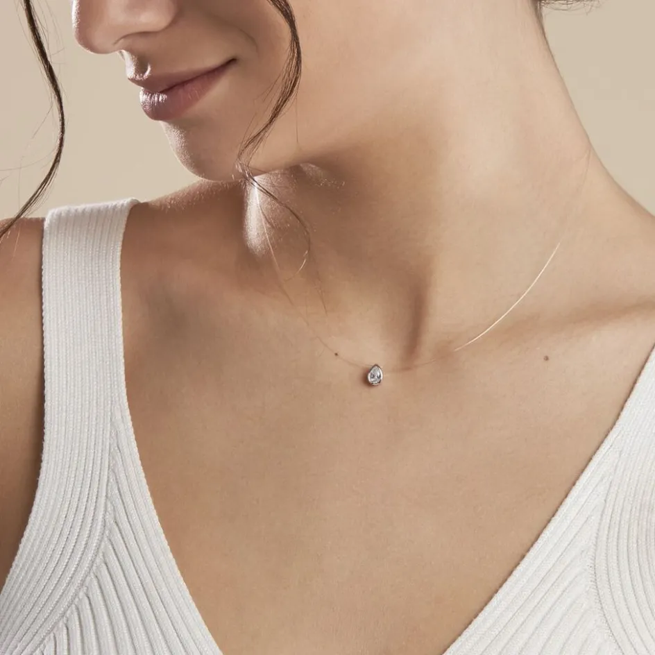 Best Histoire d'Or Collier Nylon Argent Blanc Oxyde