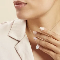 Clearance Histoire d'Or Collier Or Blanc Adil Oxyde De Zirconium or blanc oxyde