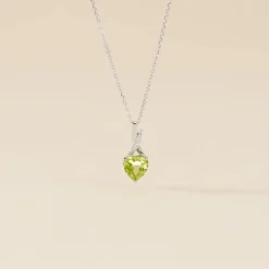 Sale Histoire d'Or Collier Or Blanc Clothilde Péridot or blanc péridot vert