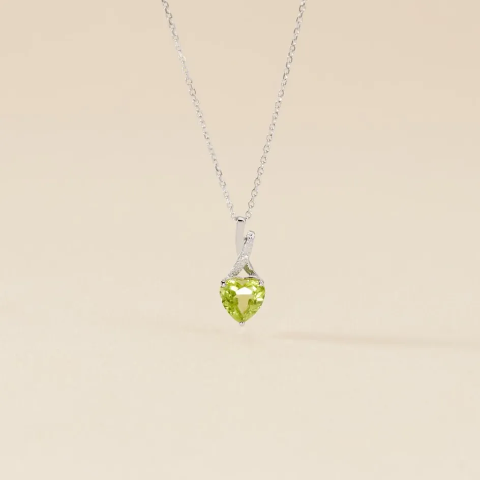 Sale Histoire d'Or Collier Or Blanc Clothilde Péridot or blanc péridot vert