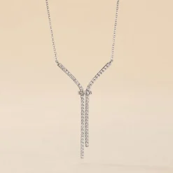 Outlet Histoire d'Or Collier Or Blanc Gwalduz Oxydes De Zirconium