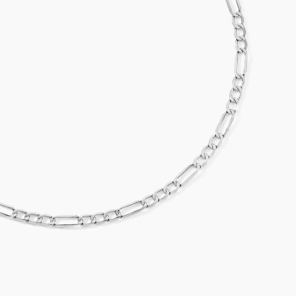 Online Histoire d'Or Collier Maille Alternée 1/3 or blanc