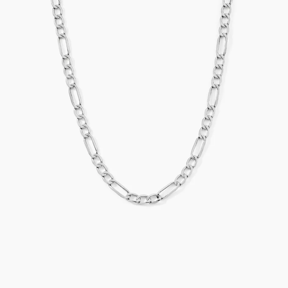 Online Histoire d'Or Collier Maille Alternée 1/3 or blanc