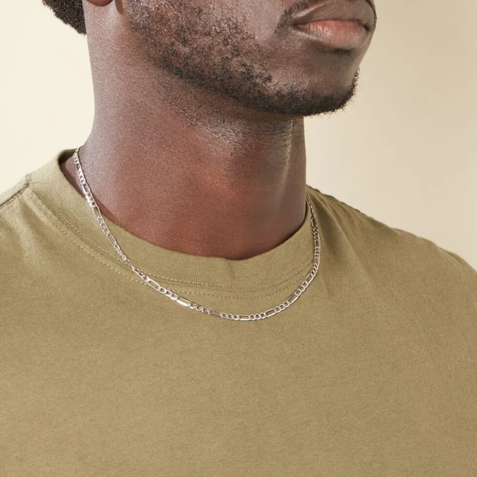 Online Histoire d'Or Collier Maille Alternée 1/3 or blanc