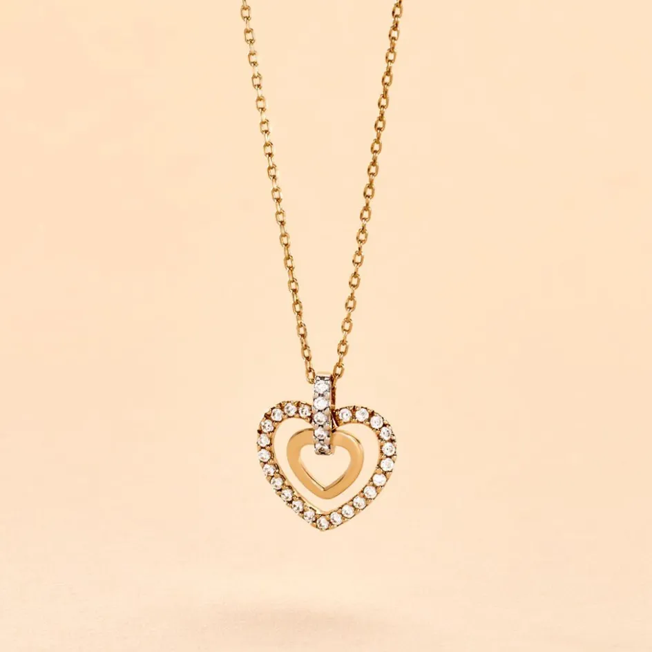 Clearance Histoire d'Or Collier Or Jaune Love Is In The Air Oxydes De Zirconium