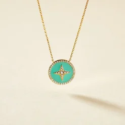 Outlet Histoire d'Or Collier Or Jaune Sweet Rosace Oxyde De Zirconium